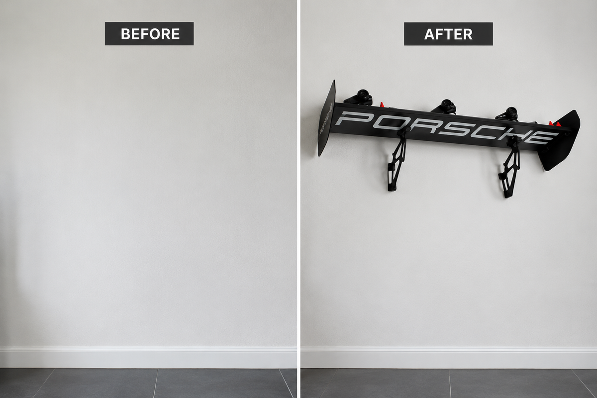 Porsche Car Spoiler Wall Shelf