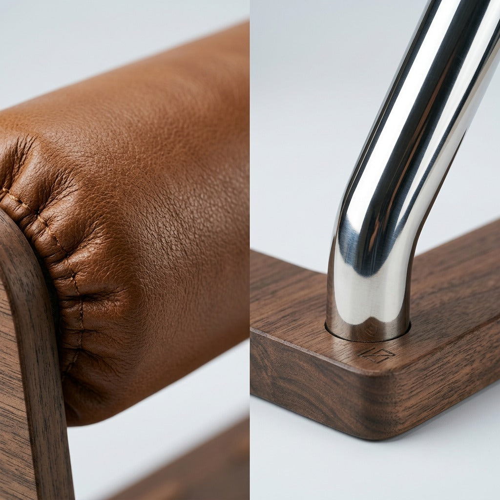 Ergonomic Footrest Under Desk – Handmade Leather Leg Rest